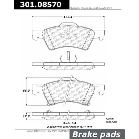 Centric Parts Centric Premium Ceramic, 301.08570 301.08570